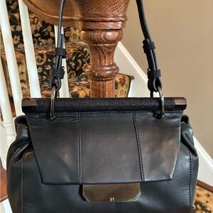 Halston Heritage Convertible Black Purse/Crossbody/Clutch Bag